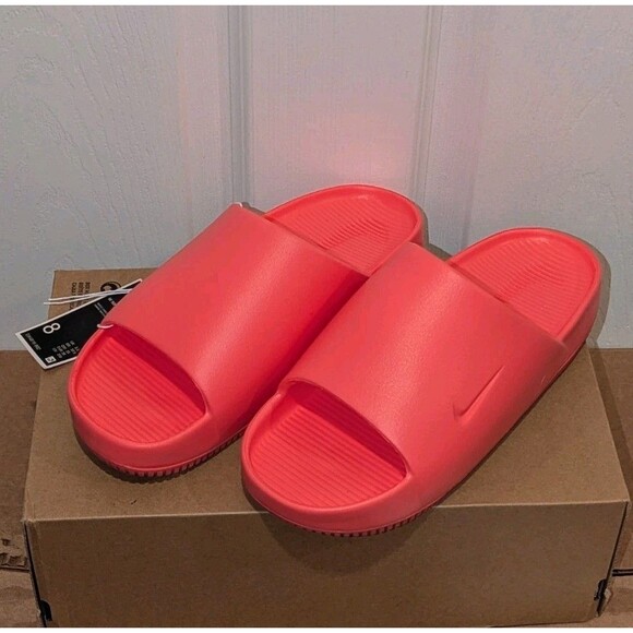 Woman's Chunky Slip On Sandals Nike Calm Slide - NWT Size 8 Magic Ember - Picture 9 of 10